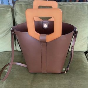 Zara wood handle handbag